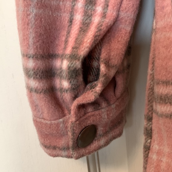 Pink Plaid Flannel Shacket - Picture 3 of 6